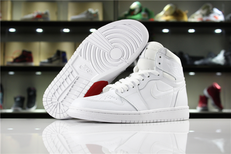 New Air Jordan 1 Heart Retro All White Shoes